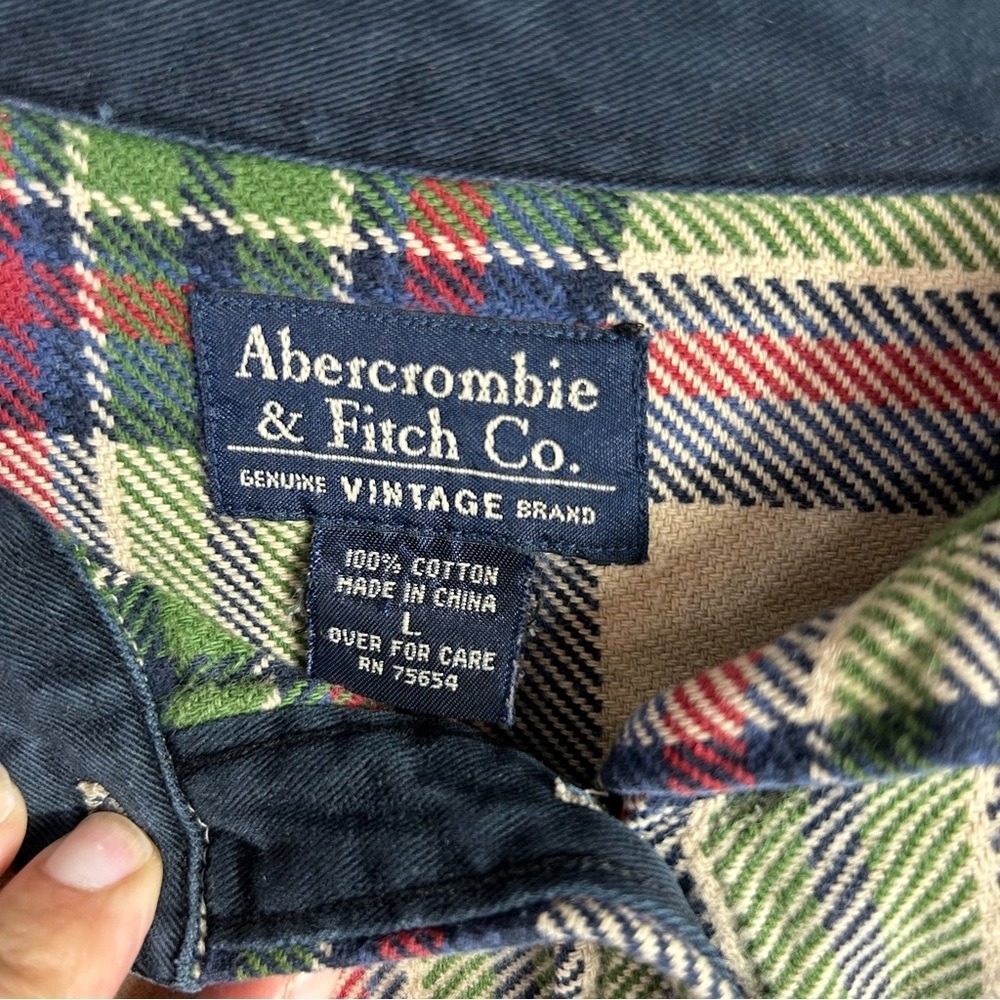 Abercrombie & Fitch Men's Multicolor Plaid Button Down Size Large 100% Cotton - Picture 3 of 9